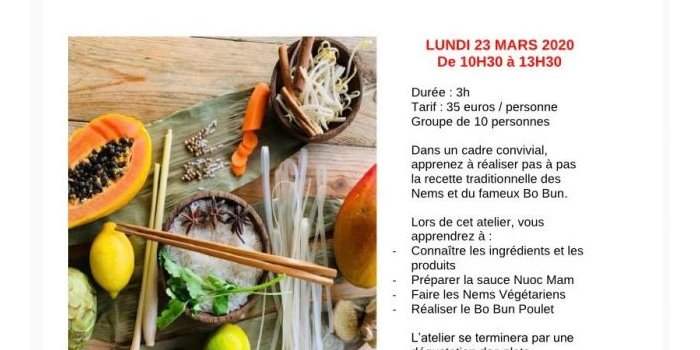 Atelier de cuisine vietnamienne reporté