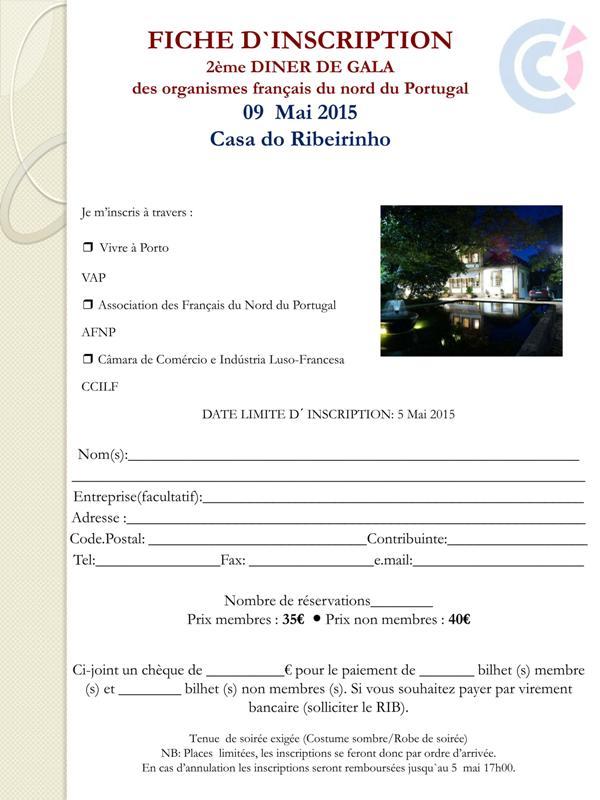 Soirée de Gala des organismes français du nord du Portugal - 9 mai 2015