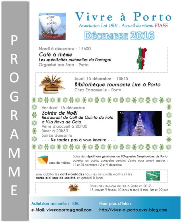 Agenda Novembre - Décembre 2016 !