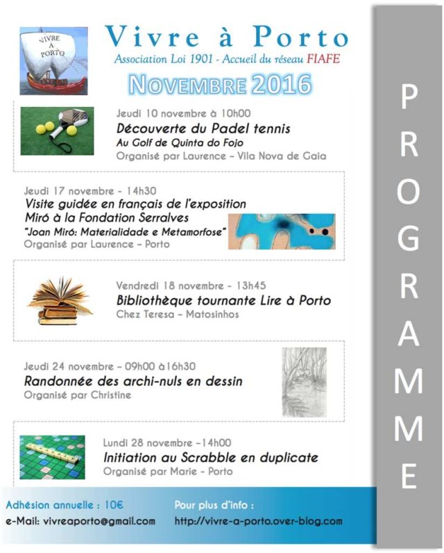 Agenda Novembre - Décembre 2016 !